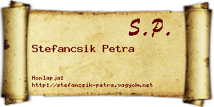 Stefancsik Petra névjegykártya